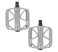 MAJORMENCH 2 Pièces Pédales de Vélo de Route Surface Antidérapante Plateforme Large et Alliage D'aluminium Argenté Interface ettretien Simple pour Vélo de Montagne