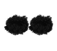 MAJORMENCH 2 Pièces Perruques Synthétiques Bou s Noires -longues, Style Afro Naturel, Résistantes la Chaleur, Confort Ajustable, pour Cosplay, Fêtes et Usage Quotidien
