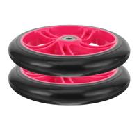 MAJORMENCH 2 Roues de Remplacement en Polyuréthane Haute Résistance, Diamètre 175 Mm X Épaisseur 30 Mm, Couleur Intérieure Rose et Extérieure Noire, Roue pour Trottinette Freestyle,