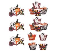 MAJORMENCH 2 Sets de Décorations de Gâteau Halloween en Papier Caissettes à Cupcakes Araignée et Citrouille, Décorations Effrayantes Faciles à Utiliser pour Fête et Cake Decoration