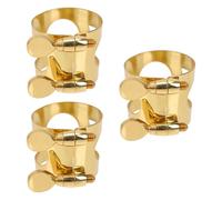 MAJORMENCH 3 Pièces Ligature Réglable Robuste en Laiton pour Bec de Saxophone Alto avec Double Vis pour Répétitions et Performances Classiques, Accessoire pour Débutants