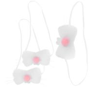 MAJORMENCH 3pcs Nez de Lapin en Peluche Blanche Agréable et Confortable, Accessoire de Costume Facile à Porter pour Performances et Activités de Pâques