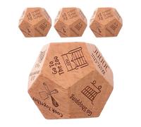 MAJORMENCH 4 Pièces Dés en Bois 12 Faces Légers pour Prise de Décision Créative, Design Attrayant, pour Anniversaires et Jeux de Reconnaissance Entre Collègues
