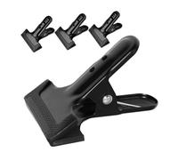 MAJORMENCH 4 pièces Lot de Pinces de Fixation Métal pour Toile de Fond Clips Robustes Noirs pour Toile de Fond Photo Installation Rapide et Compatible avec Divers