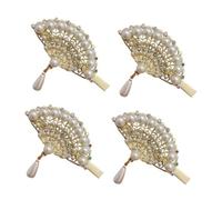 MAJORMENCH 4 Pièces Quatre Épingles à Cheveux Perles Vintage Accessoires Élégants Forme de Ventilateur pour Mariages et Fêtes