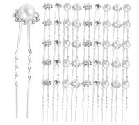 MAJORMENCH 40 Pièces U Shaped Hair Fork Pins With Artificial Pearls And Rhinestones Alloy Bridal Hair Accessories For Weddings And Formal Events For Women