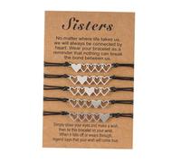 MAJORMENCH 5 pièces Bracelet Acier Inoxydable Forme Cœur Creux de Bracelets Tressés pour Femmes Symbole Amour et Amitié Cadeau Romantique pour Couple et Sœur