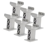 MAJORMENCH 6 pièces Ponts de Train Élévateurs Gris pour Garçon Fille Supports de Voie Ferrée Stables Accessoires Compatibles avec Systèmes de Train Jouets Éducatifs pour Garçons et Filles