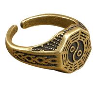 MAJORMENCH Bague Chinoise Réglable en Laiton Forme Esthétique Tai Chi pour Hommes, pour Soirée et Bal, Accessoire Statement Peau Douce