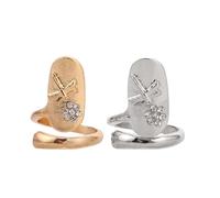 MAJORMENCH Bagues à Ongles pour Femmes 2pcs en Alliage Élégantes et Faciles à Porter pour Décoration D'ongles Nail Art Ajoutant de L'éclat pour Diverses Occasions