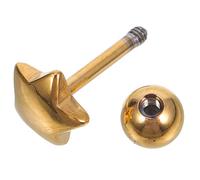 MAJORMENCH Barre de Piercing Langue en Acier Inoxydable Or, Forme Étoile, Bijou Corporel Stylé Usage Sûr et Quotidien