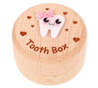 MAJORMENCH Boîte à Dents en Bois pour Garçon et Filles Filles et Garçons, Rangement Pratique et Moderne pour Dents et Cheveux, Style Minimaliste, Présent Souvenir Personnalisé