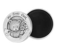 MAJORMENCH Boîte Souvenir Cheveux de Garçon Fille Ronde Métal Couleur Étain Vintage Boîte Collection Cheveux Bouclés pour Garçons et Filles Coffret Cadeau Naissance pour Premiers Souvenirs