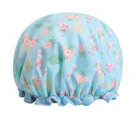MAJORMENCH Bonnet de Imperméable Double Couche à Motif Flamant Bleu, Résistant à L’huile, Léger et Pliable, Bonnet de Bain pour Femme Adapté, la Cuisine et Soins du Visage, Protection
