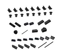 MAJORMENCH Bouchons Anti-Poussière Protège des Corps Étrangers Lot de 40 en Silicone Noir pour Port de Carte Mère et Interface Ordinateur DIY