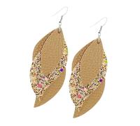 MAJORMENCH Boucles D’oreilles Pendantes Femme à Paillettes 3 Couches Effet Peau de Kaki, Décoration D’oreille Élégante pour Fête, Soirée et Usage Quotidien