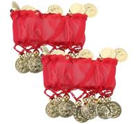 MAJORMENCH Bracelet de Bras en Mousseline et Polyester Rouge pour Danse du Ventre, Léger et Portable, Décoration de Bijoux pour Danseuses et Spectacles de Théâtre