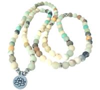 MAJORMENCH Bracelet Perles Pierre Naturelle Lotus Collier Pendentif Suspendu Bijoux Décoratifs Légers pour Méditation et Prière Hommes et Femmes