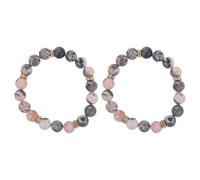 MAJORMENCH Bracelets en Pierres Précieuses Naturelles Boho Faits Main 2pcs pour Femmes Pierres Naturelles et Cristaux, Apporte Bien-amour de Soi, Présent pour Anniversaire