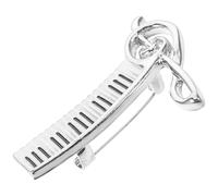 MAJORMENCH Broche Musicale en Alliage de Zinc Solide, Petite Broche Note de Piano Argentée, Épingles de Revers pour Femmes, Accessoire Mode Élégant pour Vêtements Féminins, Présent Pianiste