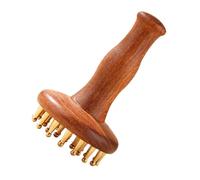 MAJORMENCH Brosse Méridienne En Bois De Santal Et Laiton Massage Cuir Chevelu Et Corps Points D’acupuncture Relaxation Zones Difficiles Accès