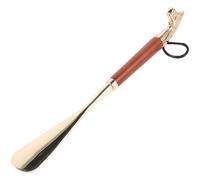 MAJORMENCH Chausse-pied Long en Bois avec Tête de Lion en Laiton, 32 Cm, Aide-chaussures Maison Voyage, Outil Ergonomique Compatible Toutes Chaussures, Lève-chaussures Pratique et Solide