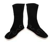 MAJORMENCH Chaussures Hanfu Traditionnelles pour Hommes Bottes -Mollet en Polyuréthane Noir Semelle Antidérapante Taille 40 pour Arts Martiaux Festivals et Costume Chinois