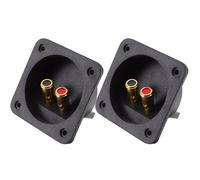 MAJORMENCH Connecteurs de Bornes pour Caisson de Basses 3,1 Pouces, 2 Pièces, Bornes de Connexion à Ressort à Poussoir Rond Plaqué Or, Adaptateurs pour Câbles D'enceinte, Compatibles