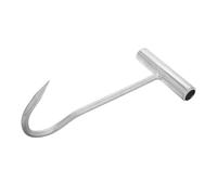 MAJORMENCH Crochet de couvercle de regard en fer galvanisé, outil robuste à long manche pour levage et déplacement de charges lourdes, portable pour intervention sur chantier