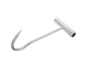 MAJORMENCH Crochet de couvercle de regard en fer galvanisé, outil robuste à long manche pour levage et déplacement de charges lourdes, portable pour intervention sur chantier