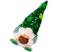 MAJORMENCH Décoration Lumineuse de GNOME Saint-Patrick en Peluche Tricotée Chapeau à Paillettes Trèfle pour Fête Saint-Patrick