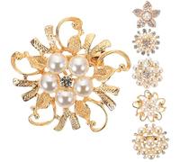 MAJORMENCH Ensemble de 6 Broches de Mariage en Alliage Perles Imitation Brillantes, Style Délicat et Chic, pour Scènes de Mariage et Fêtes à Thème