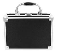MAJORMENCH Étui Cosmétique en Alliage d'Aluminium Noir Petit Format Valise à Maquillage Portable Poignée Boîte de Rangement pour Accessoires et Produits de Beauté Organiseur Pratique pour