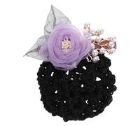 MAJORMENCH Filet à Cheveux Fleur à Pince pour Chignon Taille Unique en Tulle Violet Filet Couvre-cheveux pour Femmes et Adolescentes Style Mariage et Spectacle