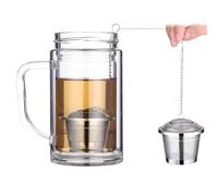 MAJORMENCH Filtre à Boule D'assaisonnement Infuseur à Thé Réutilisable en Acier Inoxydable 304 Chaîne Longue, Diamètre 4,5cm, pour Infuser Épices et Thé