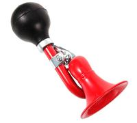 MAJORMENCH Klaxon de Vélo Manuel Rouge, Corne D’air Vintage pour Guidon, Klaxon Pneumatique Portatif Puissant, Accessoire Vélo pour Sécurité en Extérieur, Adapté VTT et Route