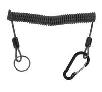 MAJORMENCH Lanière de Pêche Noire 2 M Corde de Sécurité à Ressort Rétractable Robuste pour Accessoires de Pêche et Porte-Canne Usage Extérieur Randonnée