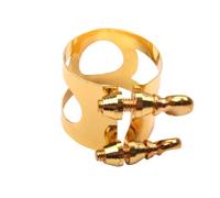 MAJORMENCH Ligature de Saxophone en Bémol Métal Or à Double Vis Réglable pour Bec Alto Mib Offrant un Son Puissant Fixation Stable pour Instrument