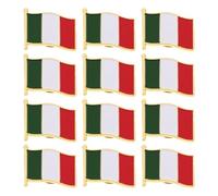 MAJORMENCH Lot de 12 Épingles Drapeau Italien en Fer Fermeture à Ressort Sécurisée, Design Élégant et Usage Polyvalent pour Accessoires de Fête