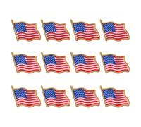 MAJORMENCH Lot de 12 Épinglettes Américaines en Fer Résistantes à L'usure Design Drapeau Américain, Broches Rayées pour Décoration Quotidienne ou Événements Patriotiques