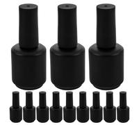 MAJORMENCH Lot de 12 Flacons Ronds en Verre Noir Mat 15 Ml pour Vernis à Ongles avec Protection la Lumière et Prise Améliorée, pour Collection Beauté et Voyages