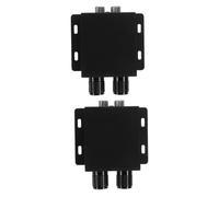 MAJORMENCH Lot de 2 Amplificateurs Audio Réglables en Abs Robuste, Bouton de Contrôle du Volume Basses pour Voiture, Potentiomètre Rca pour Système Audio Automobile, Contrôle Précis