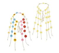 MAJORMENCH Lot de 2 Bandeaux à Fleurs Bohèmes en Tissu Confortables Marguerites Simulées, pour Fêtes et Séances Photo Estivales