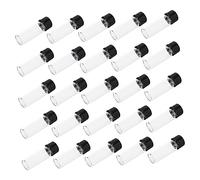 MAJORMENCH Lot De 25 Flacons D'échantillons En Verre Transparent De 4 Ml Avec Couvercle Flacons Rechargeables Pour Huiles Essentielles Et Expérimentations Dimensions 15 x 47 Mm