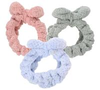 MAJORMENCH Lot De 3 Bandeaux Visage Nœud, Élastiques Et Doux, Taille Unique, Bandeaux De Maquillage Pour Femmes Et Filles, Accessoires De Spa Et Soins Peau, Couleurs Rose, Vert, Bleu Clair
