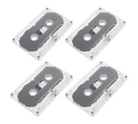 MAJORMENCH Lot de 4 Cassettes Audio Vierges en Plastique Noir 30 pour Enregistrement DIY Style Vintage Présents et Matériel Pédagogique