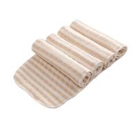 MAJORMENCH Lot de 4 Inserts Lavables pour Couches Bébé, Coussinets Anti-fuites en Tissu Absorbant à 3 Couches, Taille Unique, Motifs Rayés Brun et Blanc, Adaptés pour Nuits et Changes