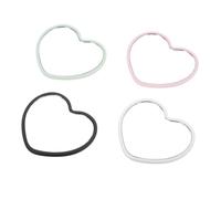 MAJORMENCH Lot de 4 Miroirs Compacts de Cœur Mini Miroir de Poche Portable en Plastique Assortiment Couleurs Blanc Rose Vert Noir pour Maquillage et Retouches en Déplacement pour Paquet à