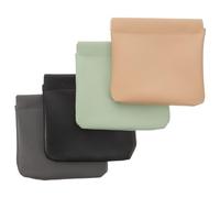 MAJORMENCH Lot de 4 Petites Trousses à Cosmétiques en Cuir PU Auto-fermantes, Pochettes de Maquillage Compactes, Protection Anti-Rayures, Travail Promenade