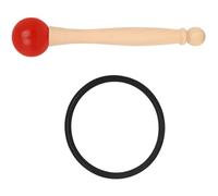 MAJORMENCH Maillet de Bol Chantant en Bois Embout Caoutchouc et Anneau en Caoutchouc Rouge, Accessoire Percussion Léger et Portable pour Musique Tibétaine, Ensemble Maillet Professionnel